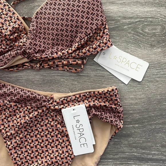 L*Space Ringo Bikini Top & Nancy Lee Bottoms in shimmer kaleidoscope eyes - Picture 10 of 15